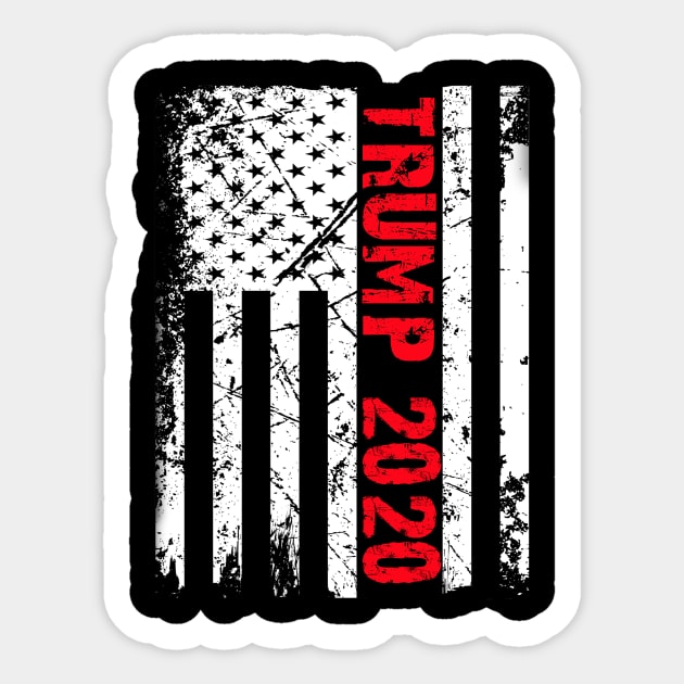 Trump 2020 American Flag Sticker by Barnard